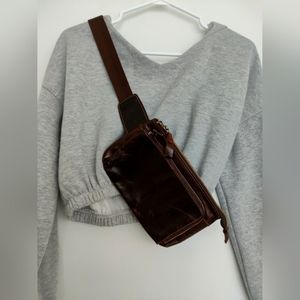 Brown Leather Crossbody Bag | Unisex